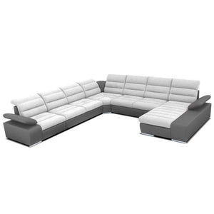 U-förmiges Sofa Korfu IV - rechte Ecke grau,schwarz