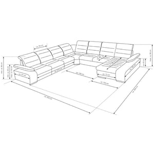 U-förmiges Sofa Korfu IV - rechte Ecke grau,schwarz