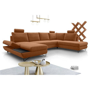 U-förmiges Sofa Stockholm Ecke links Kastanie