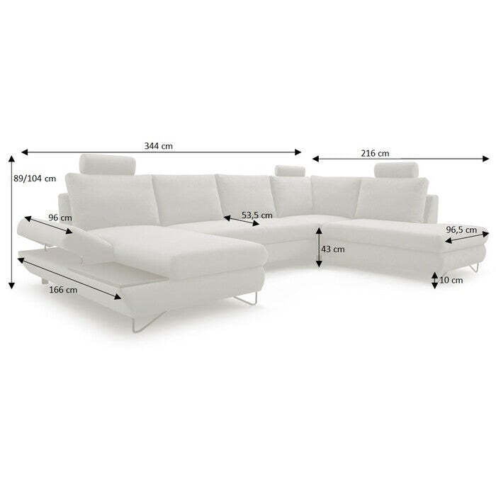 U-förmiges Sofa Stockholm Ecke links Kastanie