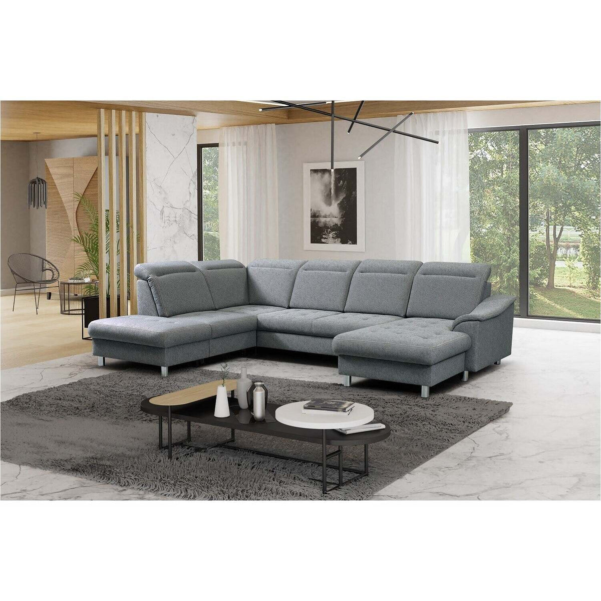 U-Sofa Columbia rechte Ecke grau