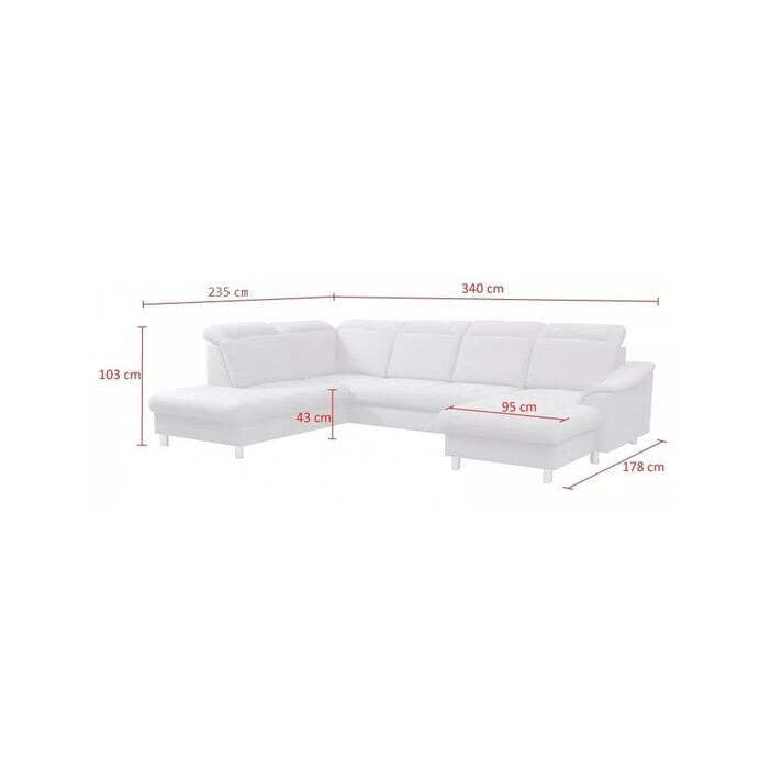 U-Sofa Columbia rechte Ecke grau