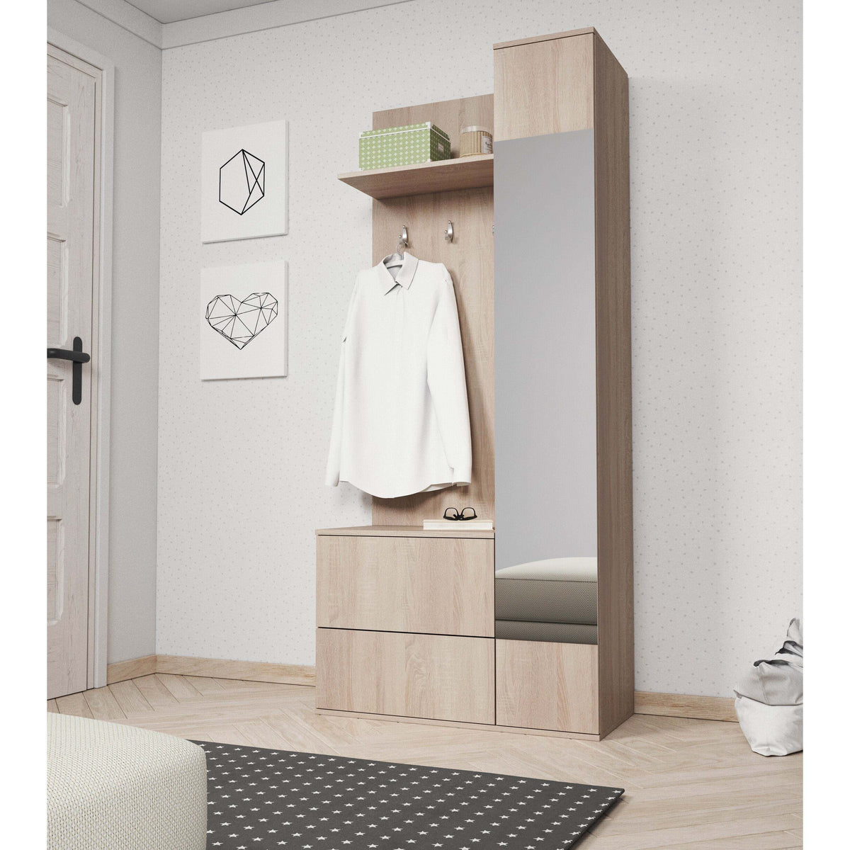 Vorzimmer-Set Grün (Eiche sonoma)