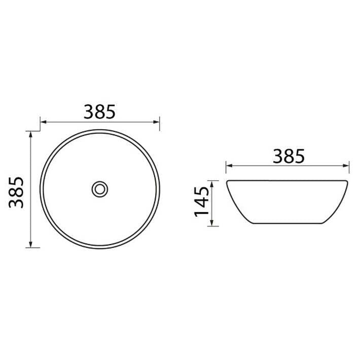 Waschbecken für Arbeitsplatte UD07 (38,5x14,5x38,5 cm, weiß)