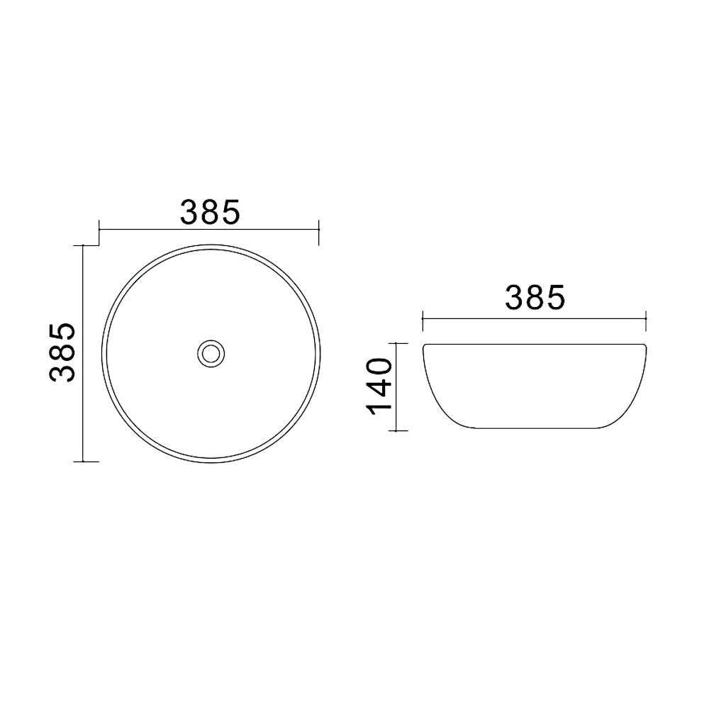 Waschbecken für Arbeitsplatte UD08 (38,5x14x38,5 cm, weiß)
